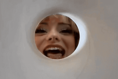 A Close Up Of A Dog 'S Paws Sticking Out Of A Hole In A Wall . GIF
