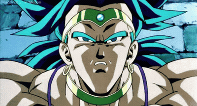 A Close Up Of A Dragon Ball Z Character With A Blue Haired Headband GIF