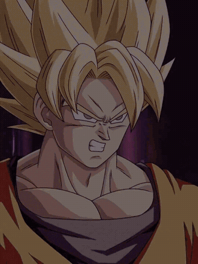 A Close Up Of A Dragon Ball Z Character With A Purple Background GIF