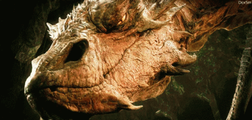 A Close Up Of A Dragon 'S Face With Devsim Written On The Bottom Right GIF