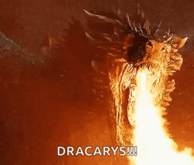 A Close Up Of A Dragon 'S Head With Fire Coming Out Of It 'S Mouth . GIF