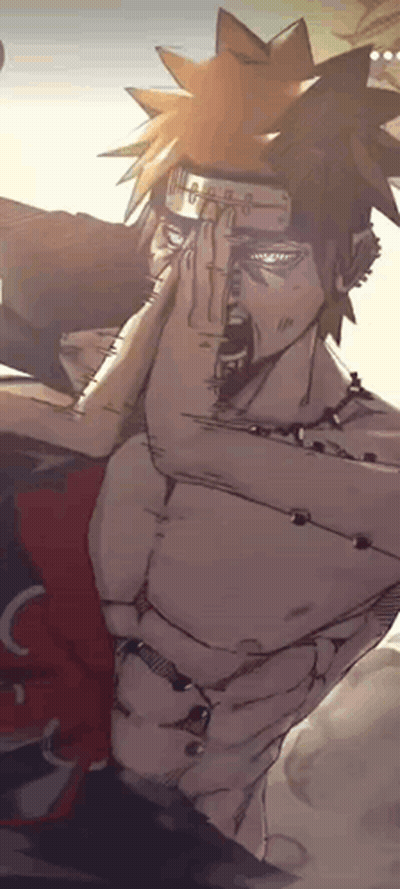 A Close Up Of A Drawing Of A Man Without A Shirt GIF
