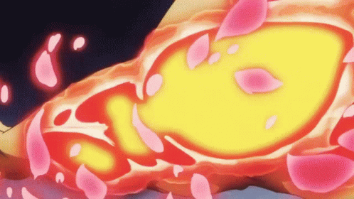 A Close Up Of A Fire With Pink Petals Coming Out Of It . GIF