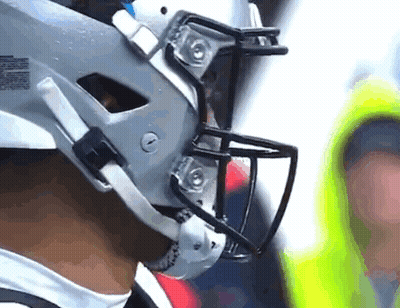 A Close Up Of A Football Player 'S Helmet That Says ' NFL ' On It GIF