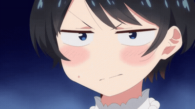 A Close Up Of A Girl Making A Funny Face With Her Eyes Closed GIF