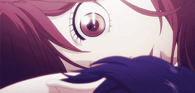A Close Up Of A Girl 'S Eye With A Watermark That Says ' Karyuunotoen ' GIF