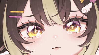 A Close Up Of A Girl 'S Eyes With A Star In The Middle GIF
