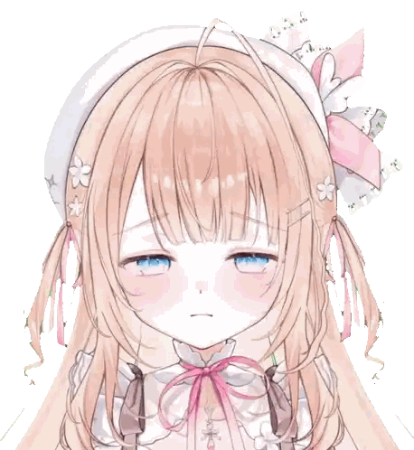 A Close Up Of A Girl 'S Face With A Sad Expression Sticker