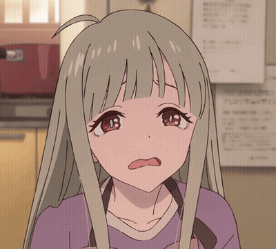 A Close Up Of A Girl 'S Face With A Sign Behind Her That Says ' A ' On It GIF