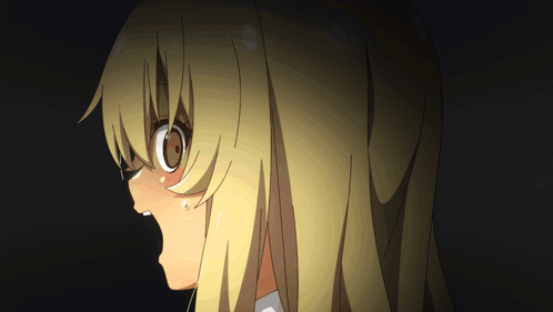 A Close Up Of A Girl 'S Face With A Surprised Look On Her Face GIF
