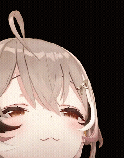 A Close Up Of A Girl 'S Face With A Triangle On Her Head GIF
