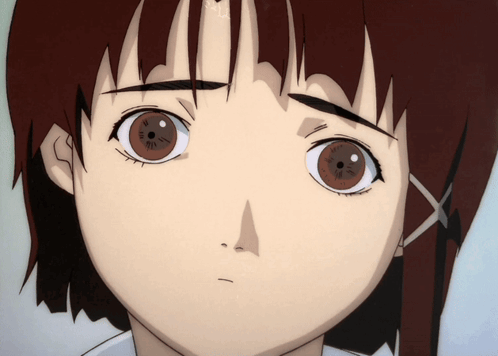 Girl's Face Close Up With Brown Eyes And White Nose GIF