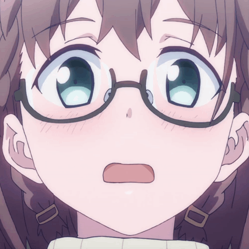 A Close Up Of A Girl 'S Face With Glasses GIF