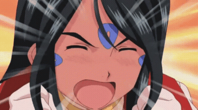 A Close Up Of A Girl 'S Face With Her Eyes Closed And Her Mouth Open GIF