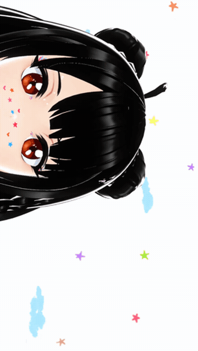 A Close Up Of A Girl 'S Face With Stars On Her Face GIF