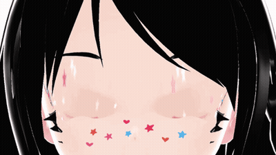 A Close Up Of A Girl 'S Face With Stars On Her Face GIF