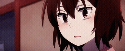 A Close Up Of A Girl 'S Face With Tears Coming Out Of Her Eyes . GIF