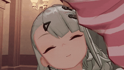 A Close Up Of A Girl 'S Face With The Number 8 On Her Hair GIF