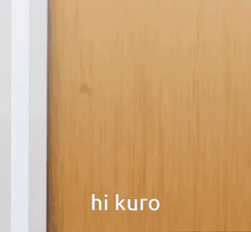 A Close Up Of A Girl 'S Head With The Words Hi Kuro Written On It GIF