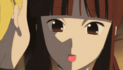A Close Up Of A Girl Sticking Her Tongue Out In A Cartoon GIF