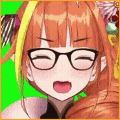 A Close Up Of A Girl Wearing Glasses And A Flower In Her Hair . GIF