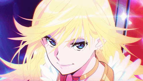 A Close Up Of A Girl With Blonde Hair GIF