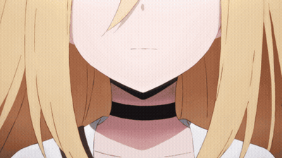 A Close Up Of A Girl With Blonde Hair And A Black Choker GIF