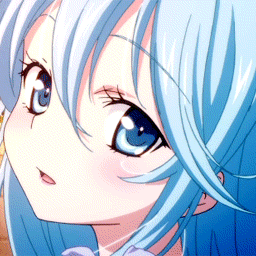 Girl With Blue Hair Close Up GIF