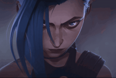 A Close Up Of A Girl With Blue Hair GIF