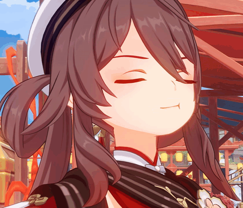A Close Up Of A Girl With Her Eyes Closed In A Video Game GIF