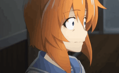 A Close Up Of A Girl With Orange Hair GIF