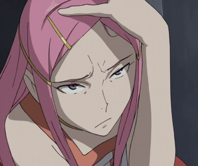 A Close Up Of A Girl With Pink Hair GIF