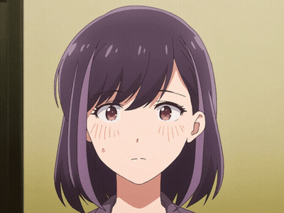 A Close Up Of A Girl With Purple Hair GIF