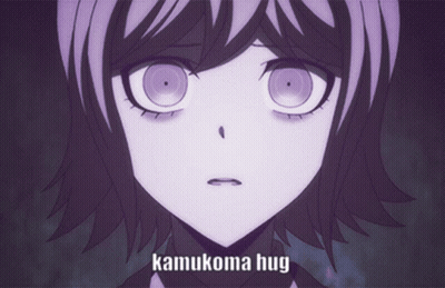 A Close Up Of A Girl With The Words Kamukoma Hug Written On The Bottom GIF