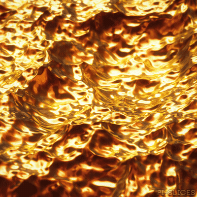 A Close Up Of A Gold Colored Surface With The Words Pieslices On The Bottom GIF