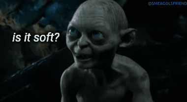 A Close Up Of A Gollum With The Words Is It Juicy Below Him GIF