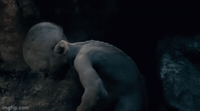 A Close Up Of A Gorilla With The Word Precious On It GIF