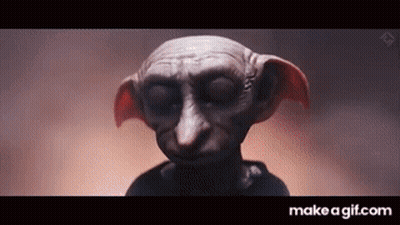 A Close Up Of A Harry Potter Character Named Dobby GIF