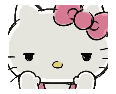A Close Up Of A Hello Kitty With A Pink Bow Sticker