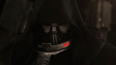 A Close Up Of A Hooded Figure With A Mask On His Face GIF