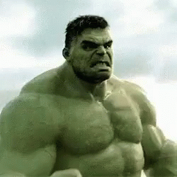 A Close Up Of A Hulk With A Beard And A Very Angry Face . GIF