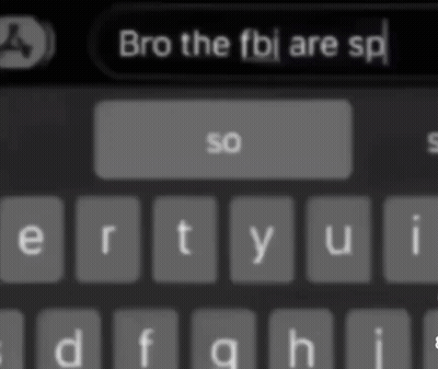 A Close Up Of A Keyboard With The Words Bro The Fbi Are Sp On It GIF