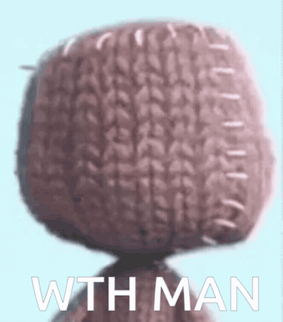 A Close Up Of A Knitted Object With The Words Wth Man Written Below It GIF