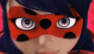 A Close Up Of A Ladybug 'S Face With A Red Mask On GIF
