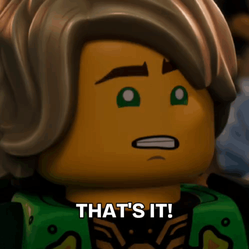 A Close Up Of A Lego Character With A Surprised Look On His Face And The Words `` That 'S It ! '' GIF