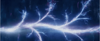 A Close Up Of A Lightning Bolt On A Dark Background GIF
