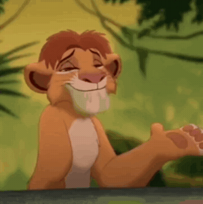 A Close Up Of A Lion From The Lion King Crying While Smiling . GIF