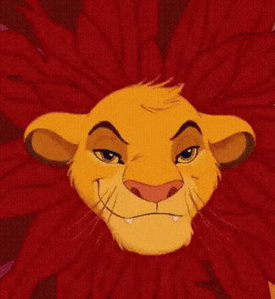 A Close Up Of A Lion 'S Face From The Lion King With Its Mouth Open . GIF