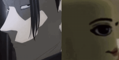A Close Up Of A Man And A Close Up Of A Woman 'S Face . GIF