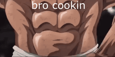 A Close Up Of A Man 'S Chest With The Words Bro Cookin Written On It . GIF